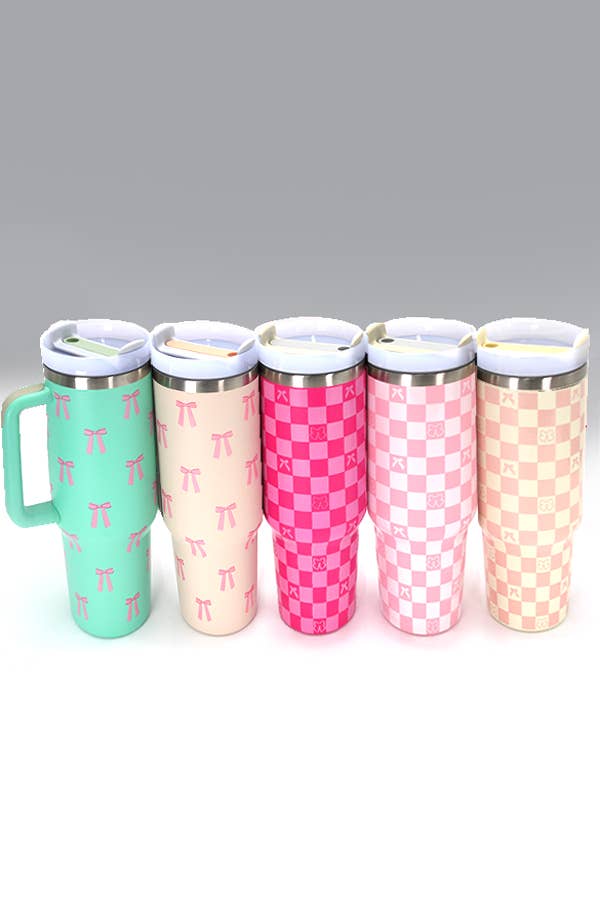 JOSSLYN by wall to wall - Wholesale Insulated Mug/Tumbler - 40oz STAINLESS STEEL TUMBLER BOW | TB40OZ9