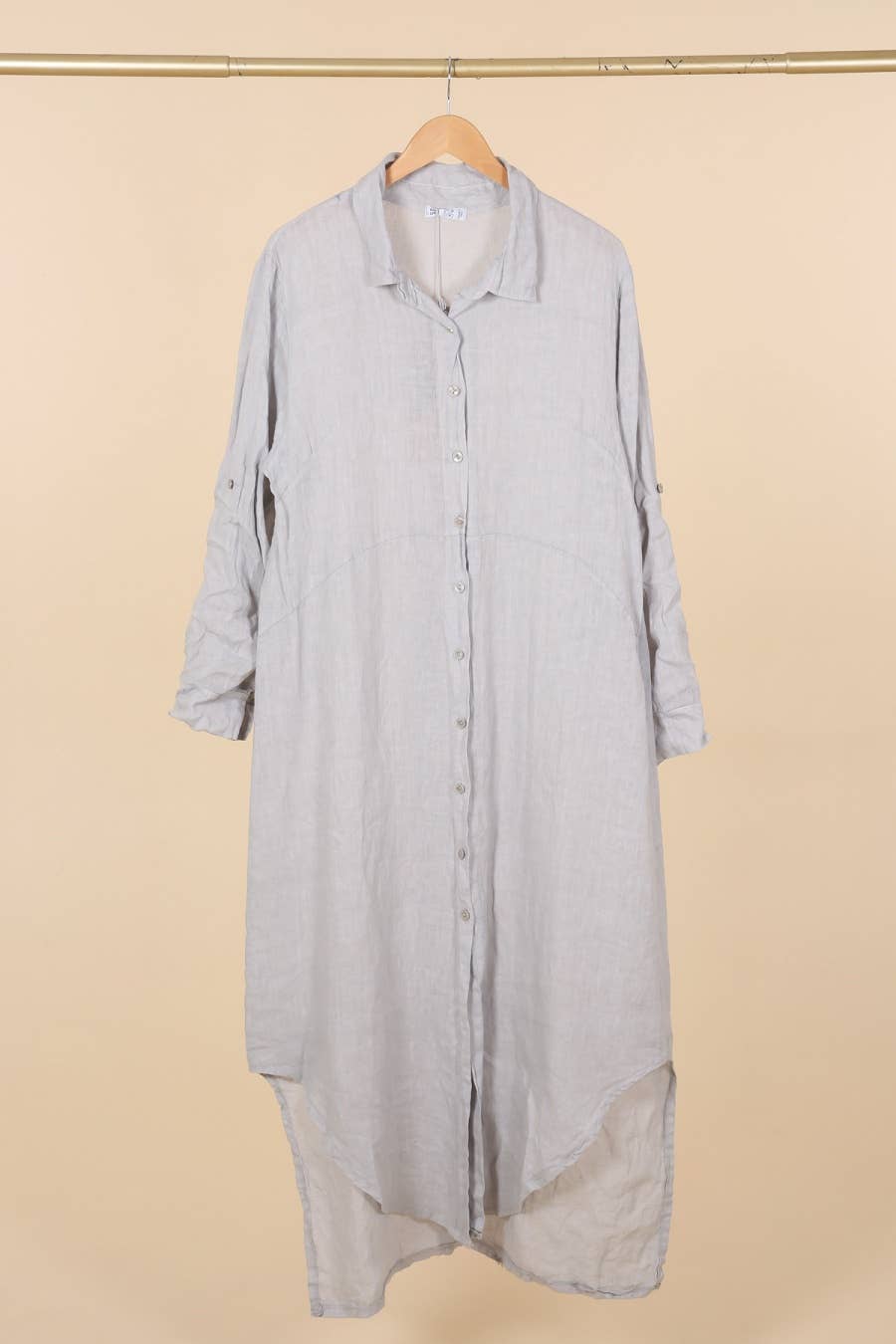 la maison des fibres naturelles - Wholesale Button Down Shirt - Women's - Long shirt dress 68036 100% LINEN32