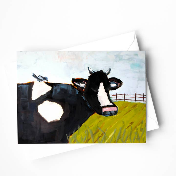 Kaley Alie Art – wholesale Everyday greeting card – Cow Greeting Card 0