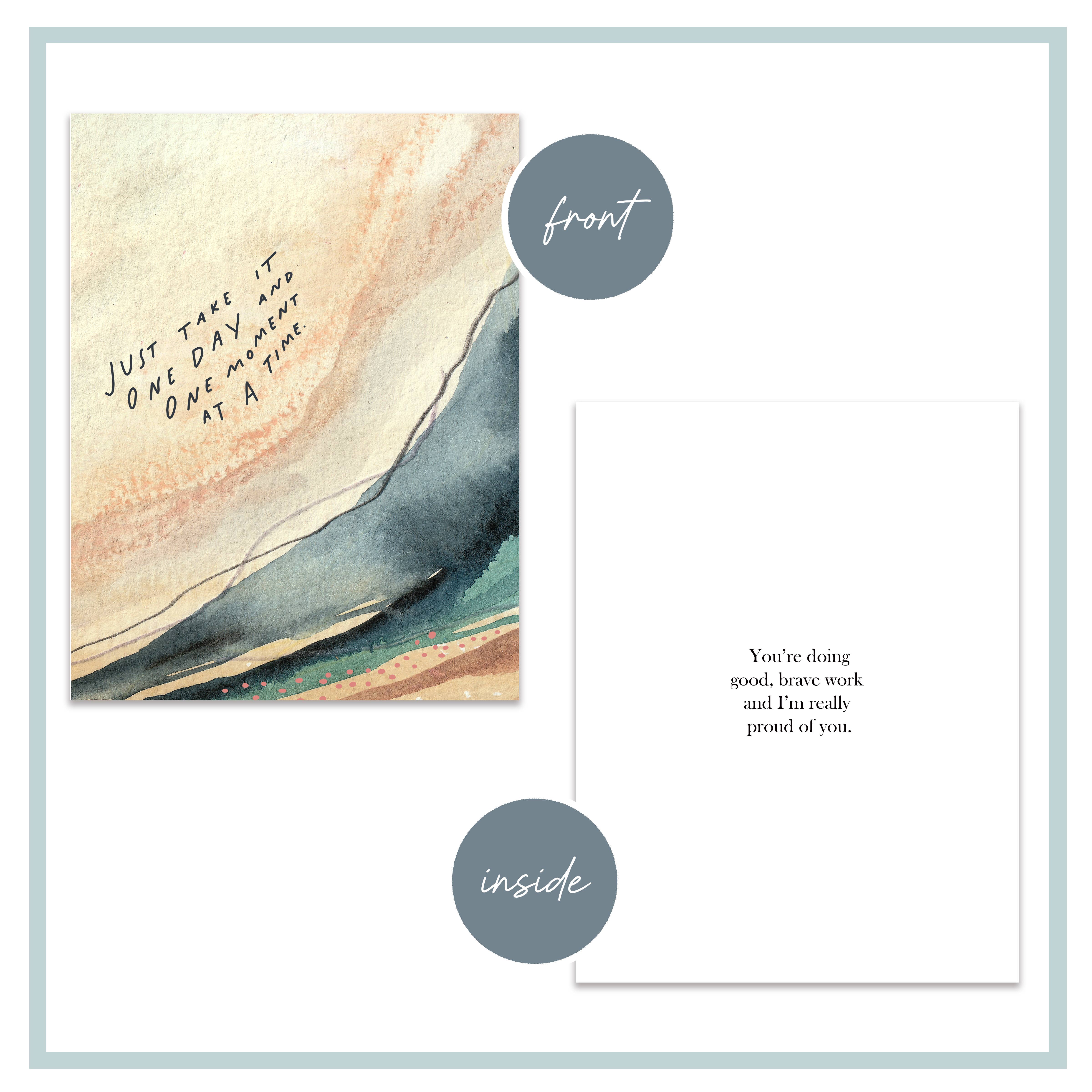 Wellspring Art + Design - Wholesale Encouragement Card - One Day at a Time Card - Support, Encouragement, Sobriety1