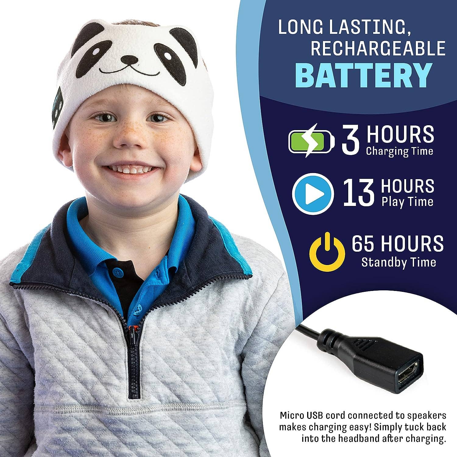 CozyPhones - Wholesale Stuffed/Plush Toy - Kids & Baby - CozyPhones Kids Headband Headphones - Case of 12 PANDA4