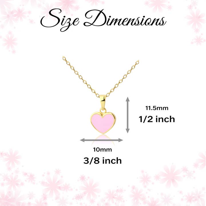 Cherished Moments - Wholesale Kids Necklace - Kids - Children's 14K Gold-Plated Pink Heart Necklace, Kids & Girls1