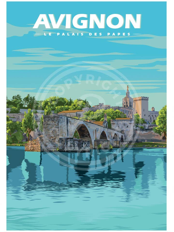 PÓSTER DE LA CIUDAD DE AVIGNON - 50X70 CM para venta al por mayor de Printymania