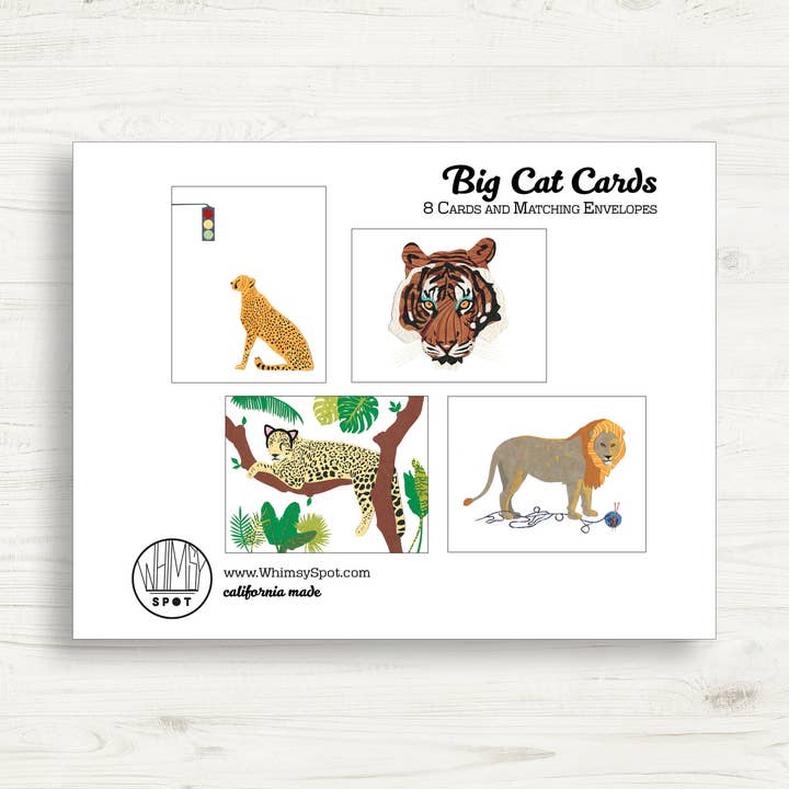 Big Cat Card Set for wholesale by Whimsy Spot