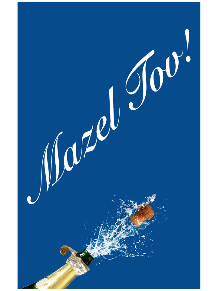 Champagne Mazel Tov for wholesale by Just Write Arts