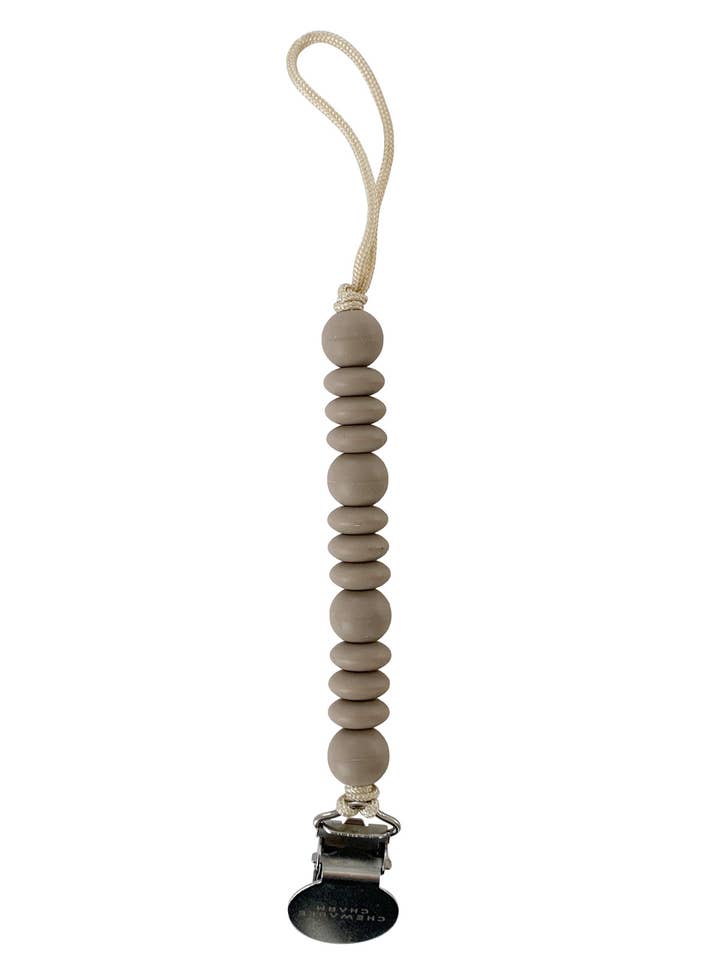 Grace Pacifier Clip - Shadow Grey for wholesale by Chewable Charm