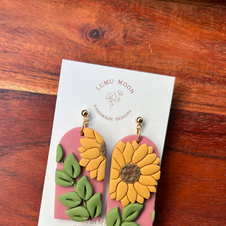 Sunflower Sessions - Arch Earrings for wholesale by Lumu Moon Handmade Designs