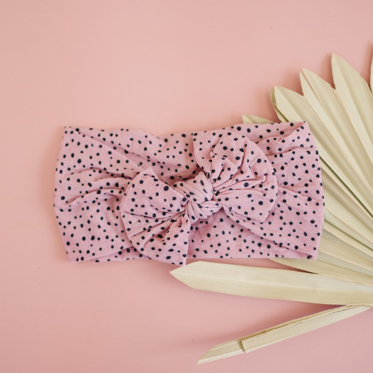 Golden Dot Lane - Wholesale Fashion Headband - Baby - Trendy Dalmatian Dot Nylon Headband2