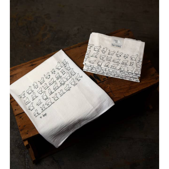 Girls Can Tell - Wholesale Tea Towel - Dogs Tea Towel | dog kitchen towel | flour sack | dish towel2