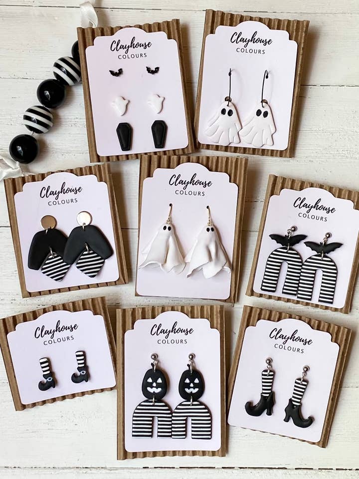 Halloween Clay Earrings for wholesale by Clayhouse Colours