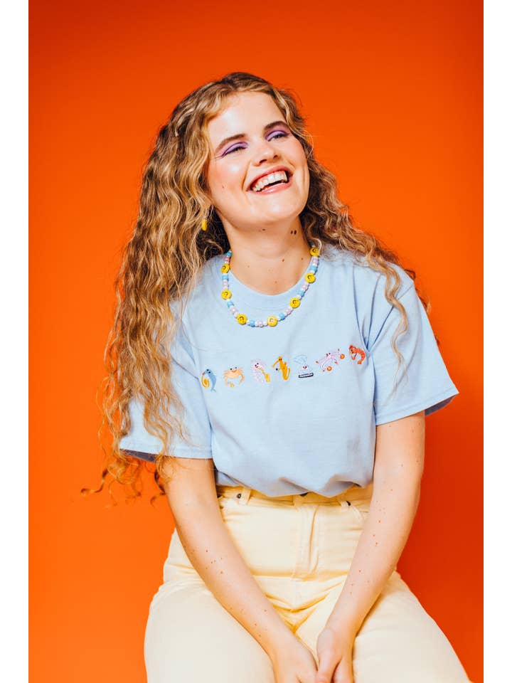 Limpet Store - Wholesale T-Shirt - Women's - Seafood Medley Embroidered T-Shirt