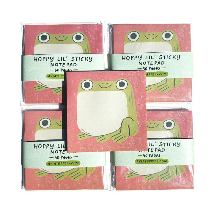 Cute Frog Sticky Notepad for wholesale by Aviate Press