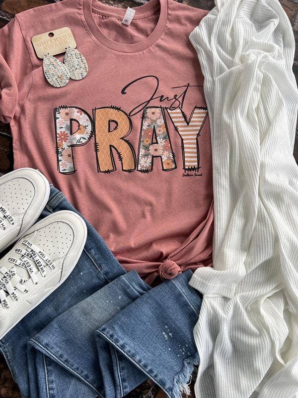 Just Pray Tee for wholesale by Southern Swank