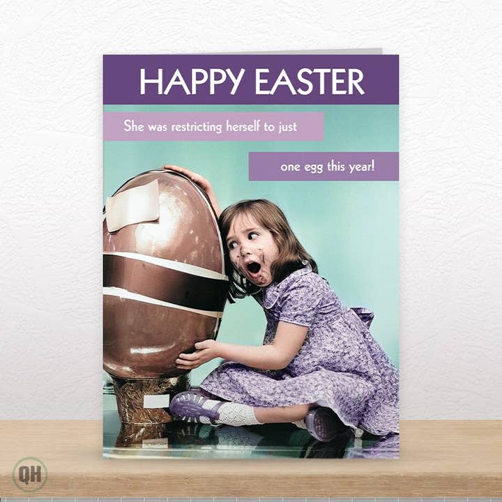 Divertente Biglietto di Pasqua - Si è Limitata a un Solo Uovo per la vendita all'ingrosso da parte di Quitting Hollywood