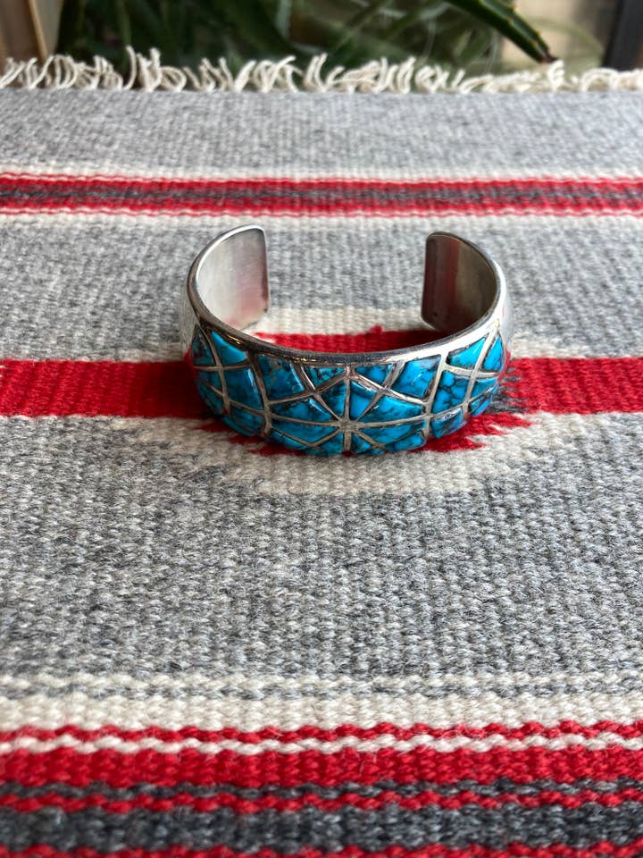 VINTAGE TURQUOISE INLAY BRACELET for wholesale by Rainbow Trading Post