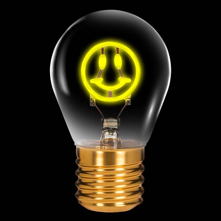 Smiley face neon LED-lamp - geel - 11,4 cm hoog voor wholesale door Abbott