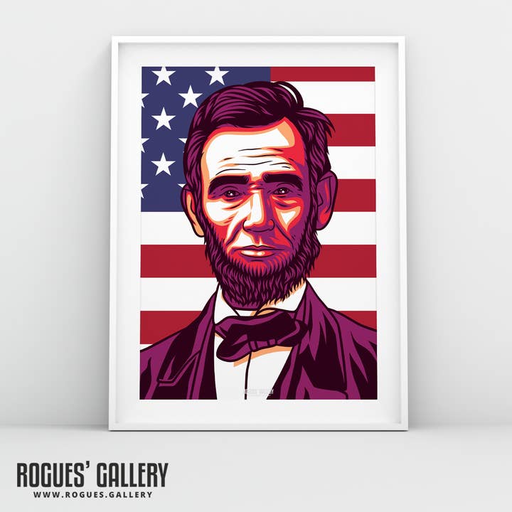 Abraham Lincoln Politics Series A3, A2, A1 eller A0 Ikon Udskriv for engroshandel hos Rogues' Gallery