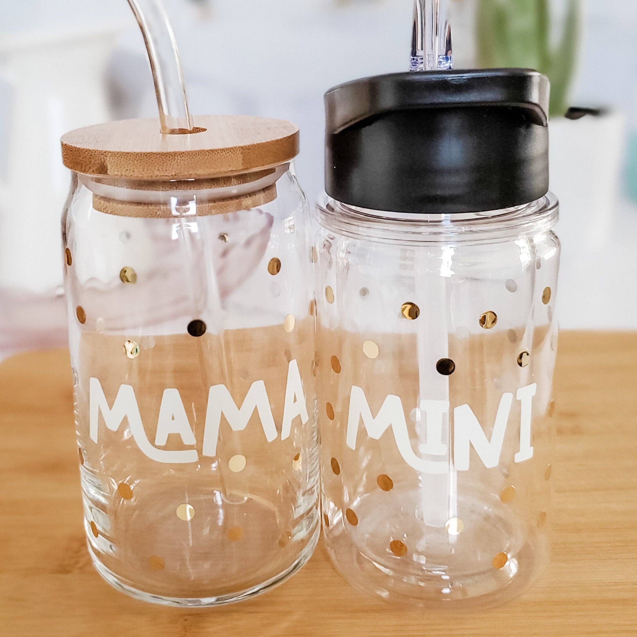 Salt and Sparkle – wholesale Drinking glass/cup – Mama and Mini Matching Clear Tumbler Set4