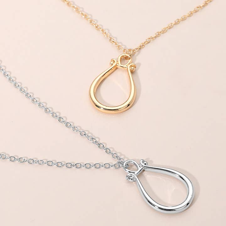 Minimalistische offene Tropfen-Anhänger-Halskette für den Großhandel von Sensibling Corp.