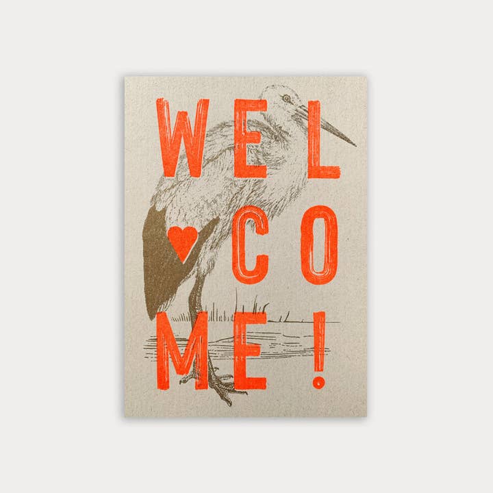 Postcard for Birth / Typography / Welcome! / Eco Paper for wholesale by Togethery