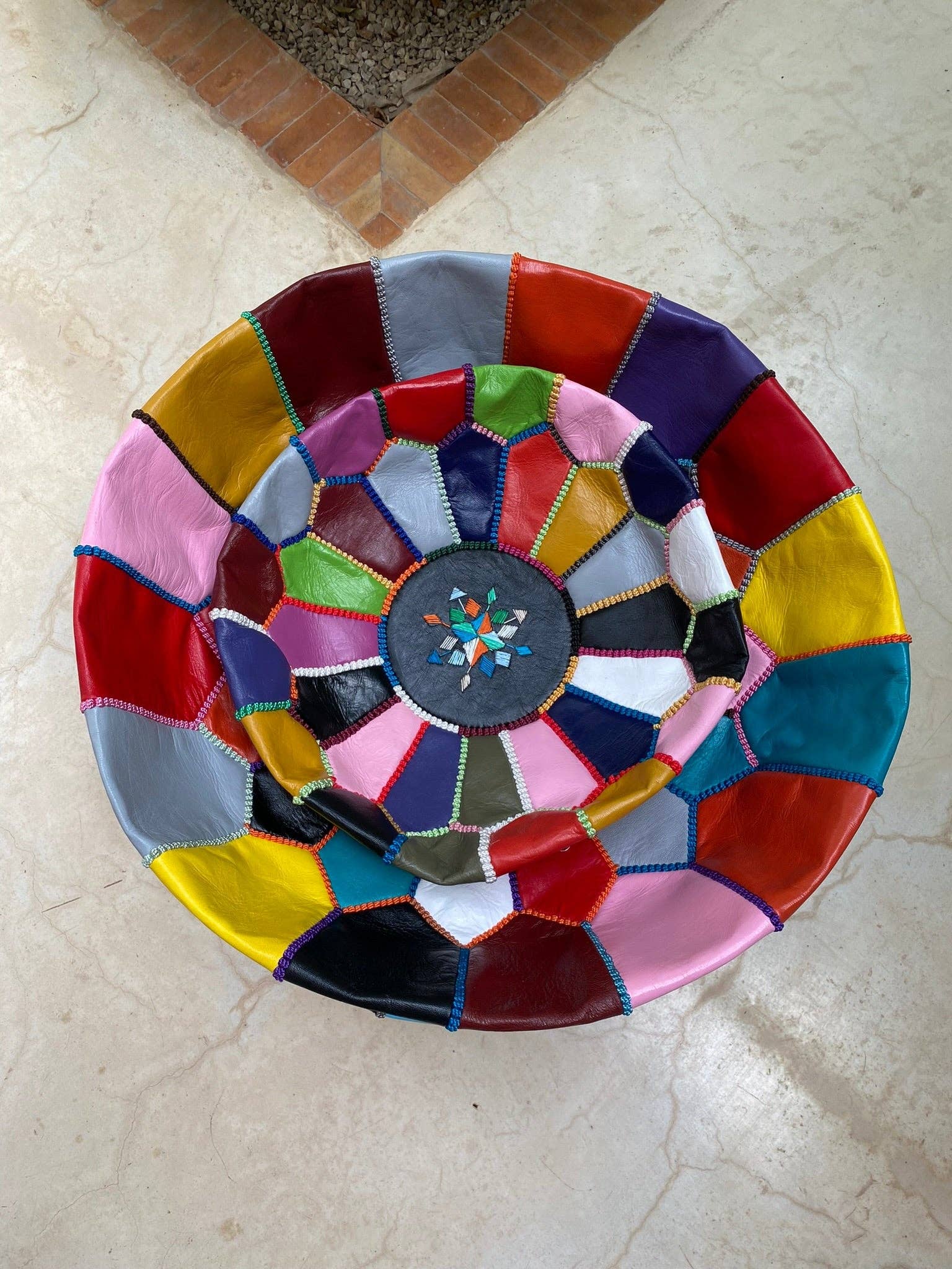 SOUK in the CITY - Wholesale Pouf - Handmade Leather Pouf M15