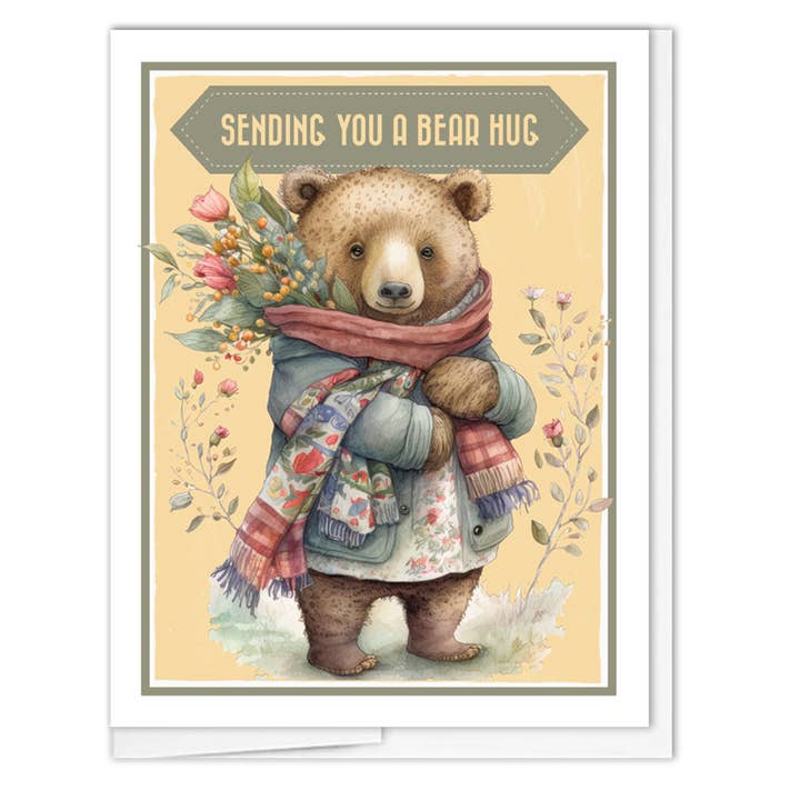 A2 - Get Well Bear Hug for wholesale by JennyDidIt Note Cards
