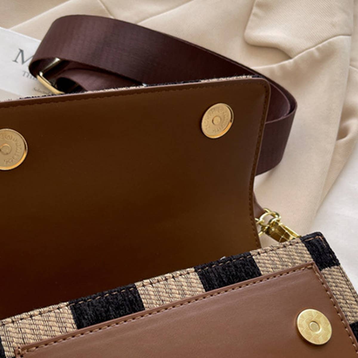 ACCITY - Wholesale Shoulder Bag - Women's - Trendy Checkered PU Crossbody Bag for Women_CWAB15454