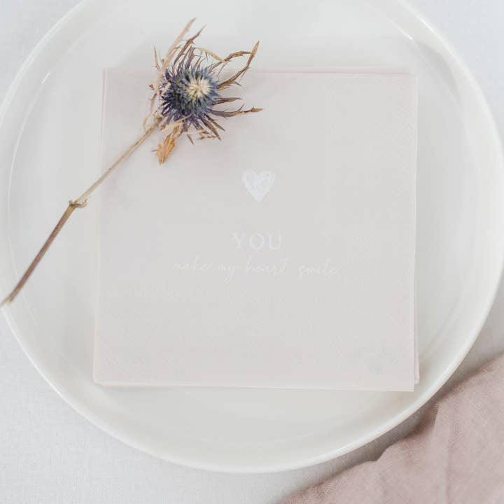 Bake Affair GmbH - Wholesale Dinner & Cloth Napkin - Napkin "You make my heart smile"2