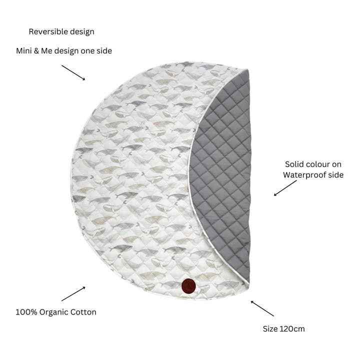 Mini & Me Padded Waterproof Playmat Whales for wholesale by Cuddle Bug & Co