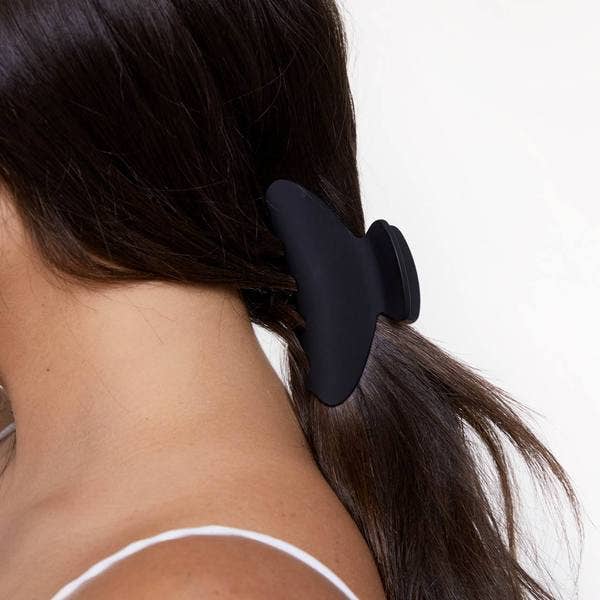 KITSCH – Clips para cabelo - Mulher por atacado – Clips de garra média em plástico reciclado 2pc - Preto & Tort4