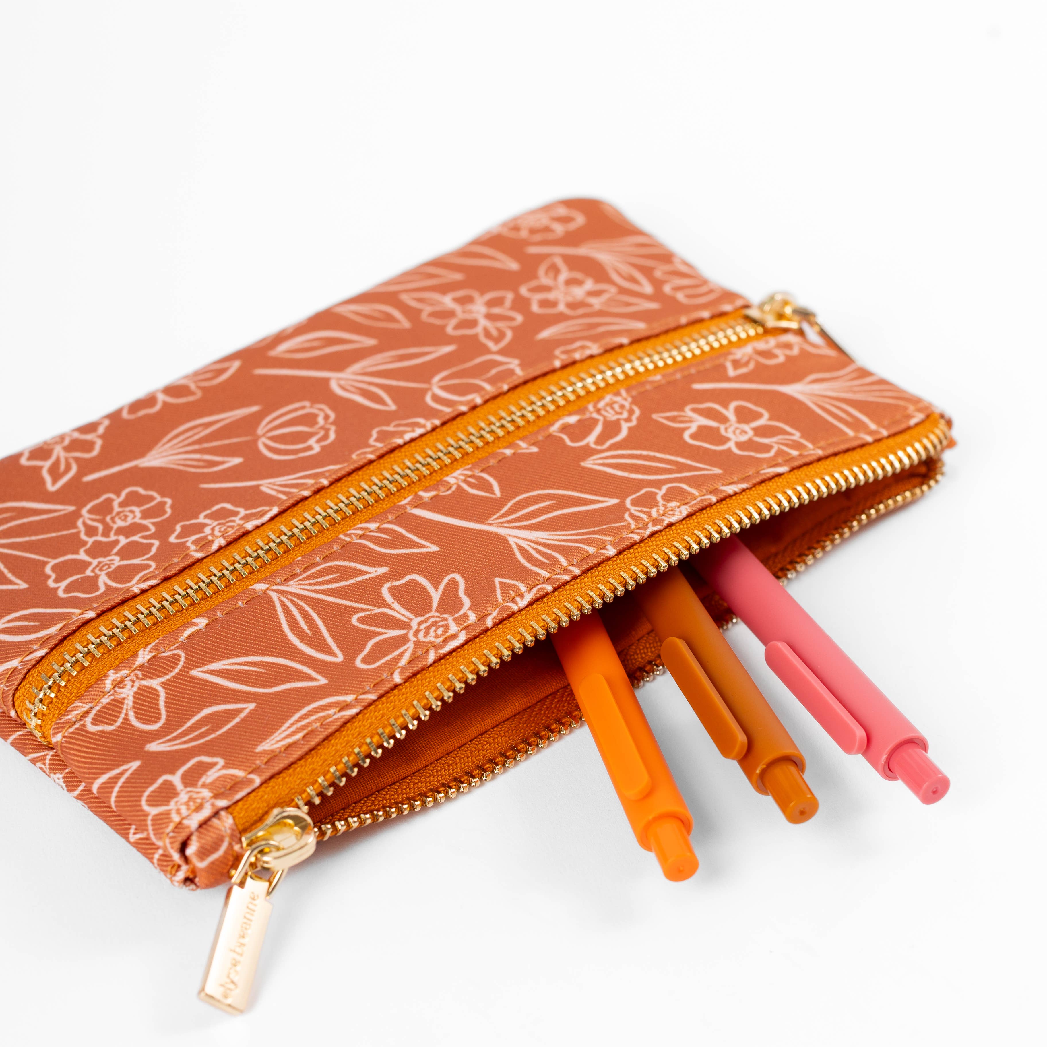 Elyse Breanne Design - Wholesale Pencil Case/Pouch - Terracotta Floral Pencil Pouch | Fall & Halloween2