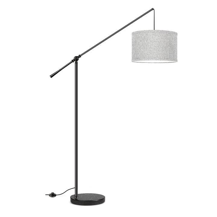 Carcassonne - Gulvlampe med marmor, tekstil og nikkelfinish for engroshandel hos MIMAX