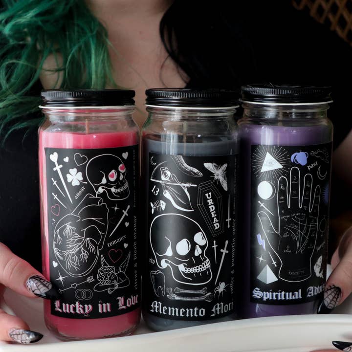 Drop Dead Candles - Vente Bougie en bocal - Bougie violette Witchy Spell - Lilas et lavande3