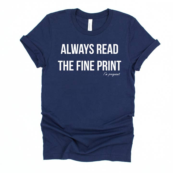 Kate & Cole Clothing – Engroshandel T-shirt med print - Dame – Læs altid det med småt, jeg er gravid