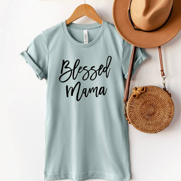 Zoe Creative Co - Wholesale Screen Printed T-Shirt - Women's - Blessed Mama Shirt Mom Life T-Shirt Mother's Day Mommy Tee11