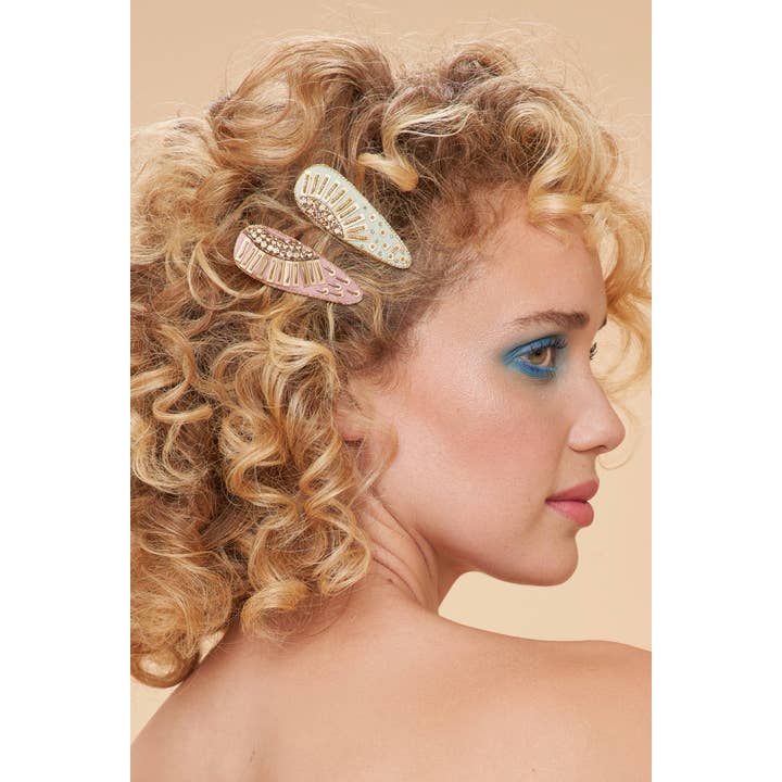 Powder Design inc - US - Wholesale Hair Clip - Women's - Jewelled Hair Clips (Set of 2) - Pastel Sunrise