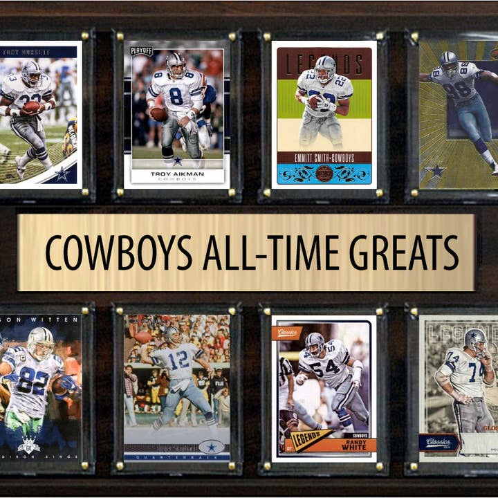 Dallas Cowboys Legends Plaque with 8 Greats Cards for wholesale by C And I Collectables