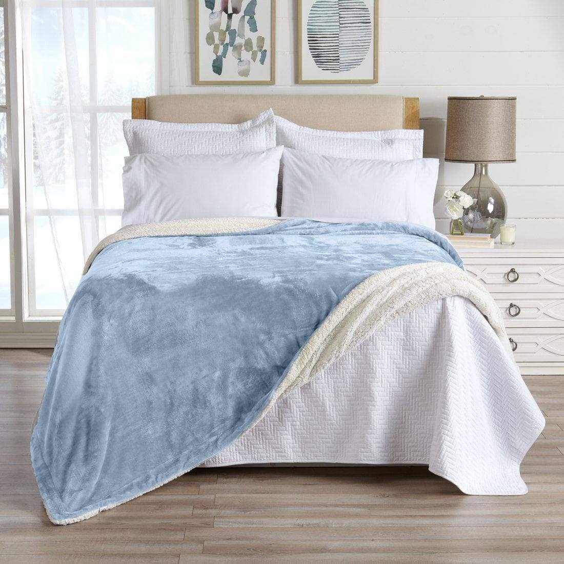 BH Collective - Wholesale Bedding Blanket - Bed Blanket - Velvet Plush & Sherpa Reverse - Kinsley47