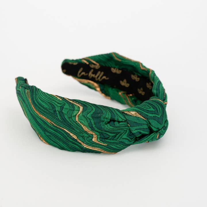 Matcha Swirl Jacquard Knotted Headband for wholesale by La Bella