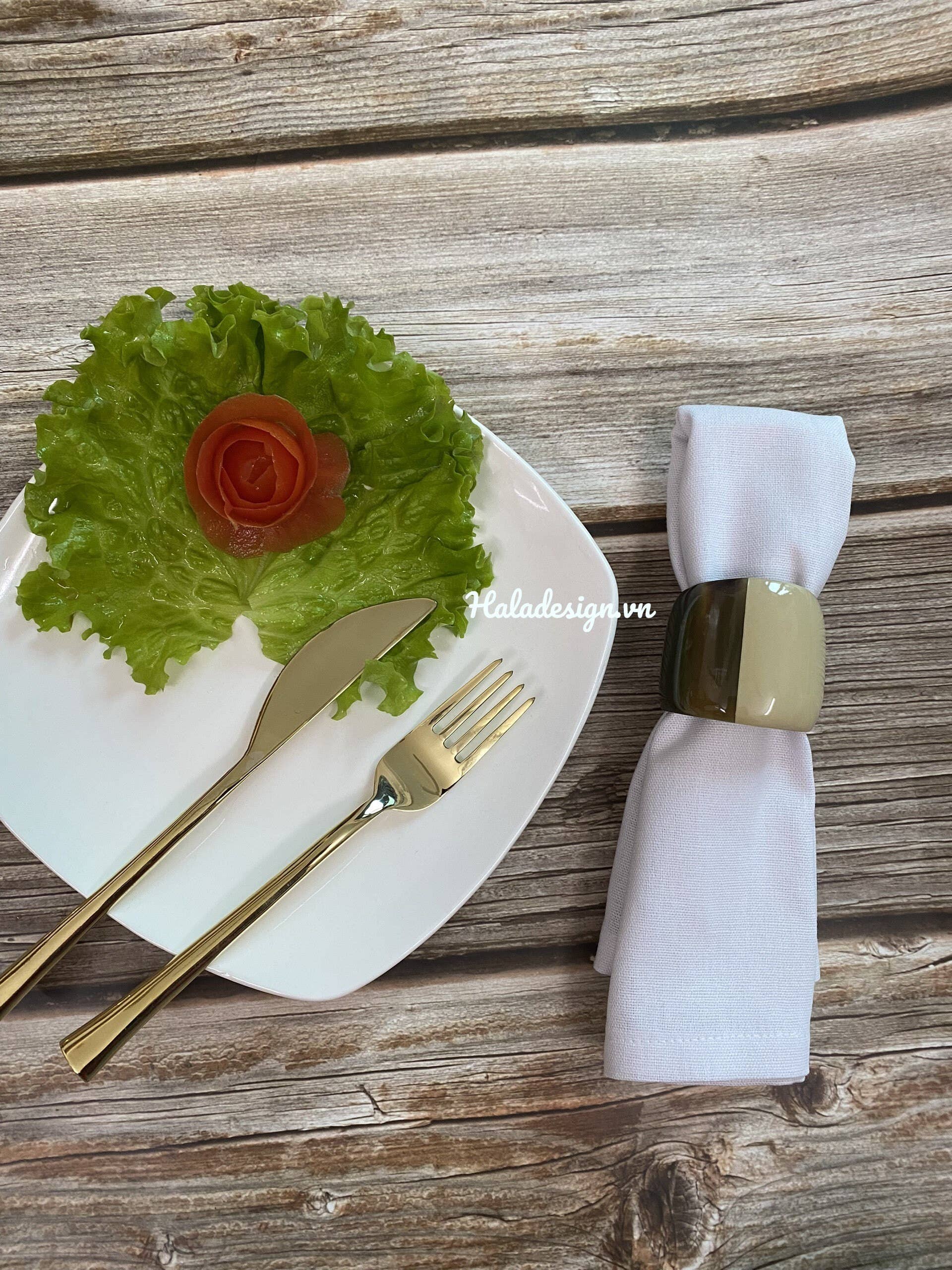 Hala Design - Wholesale Napkin Ring - Lacquered Buffalo Horn Napkin Ring6