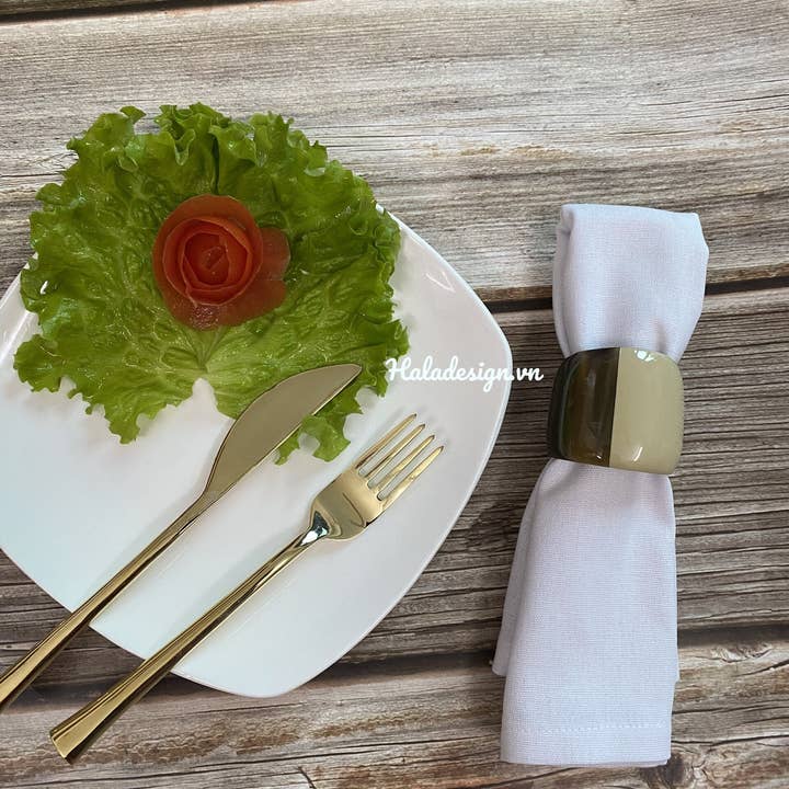 Hala Design - Wholesale Napkin Ring - Lacquered Buffalo Horn Napkin Ring6