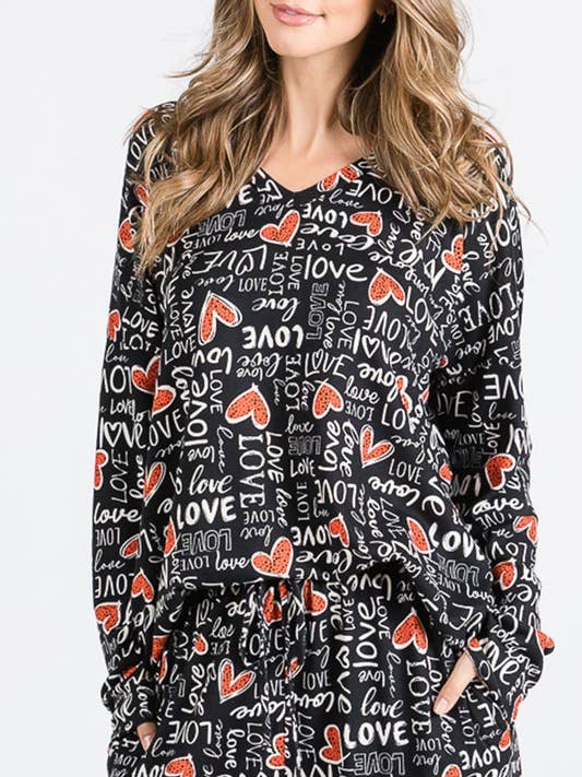 ET5130-16 VALENTINE HEART PRINT TOP for wholesale by HEIMISH