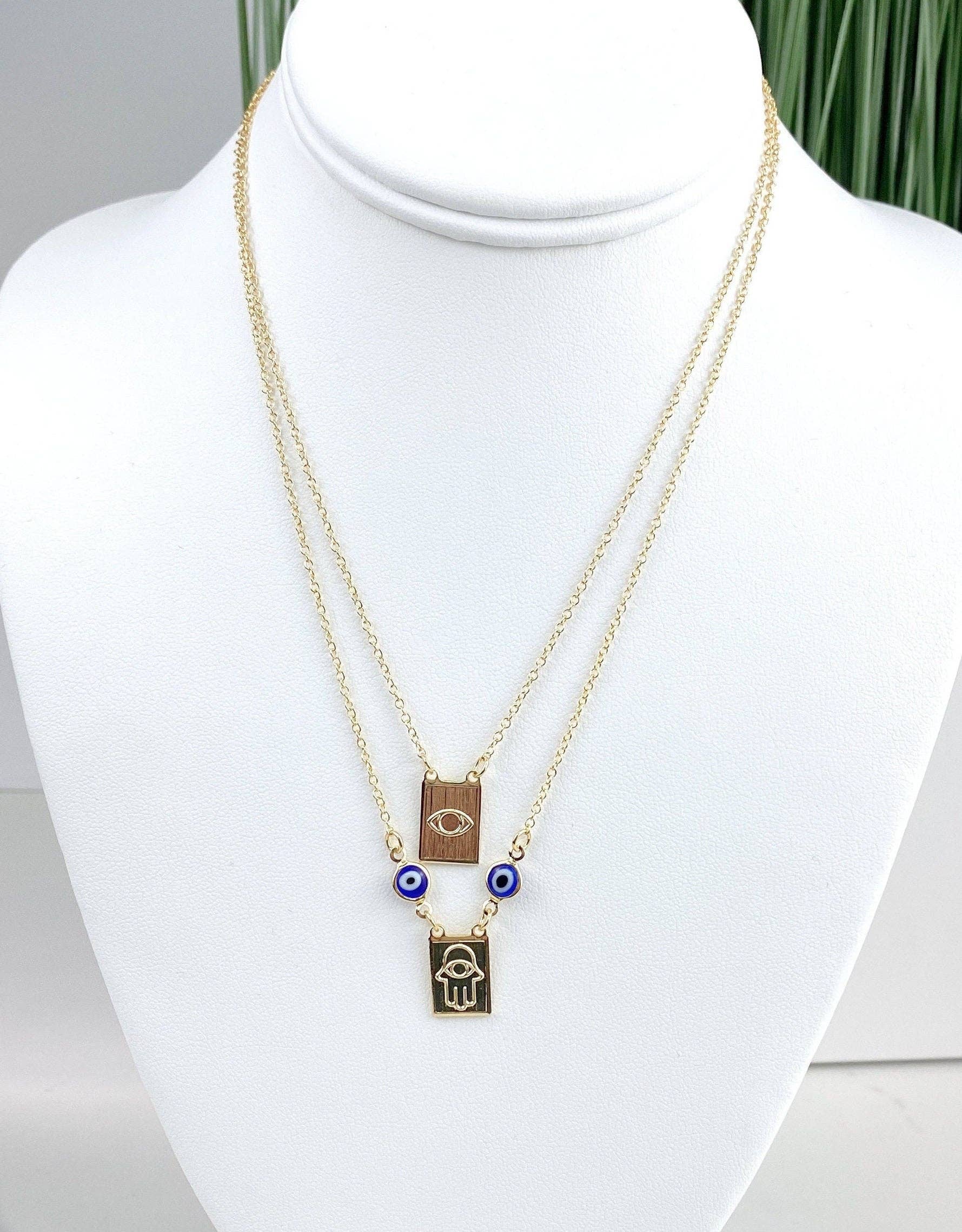 Luxus Accessories - Wholesale Pendant/Charm Necklace - 18k Gold Filled Scapular Mounted Double Chain Necklace4