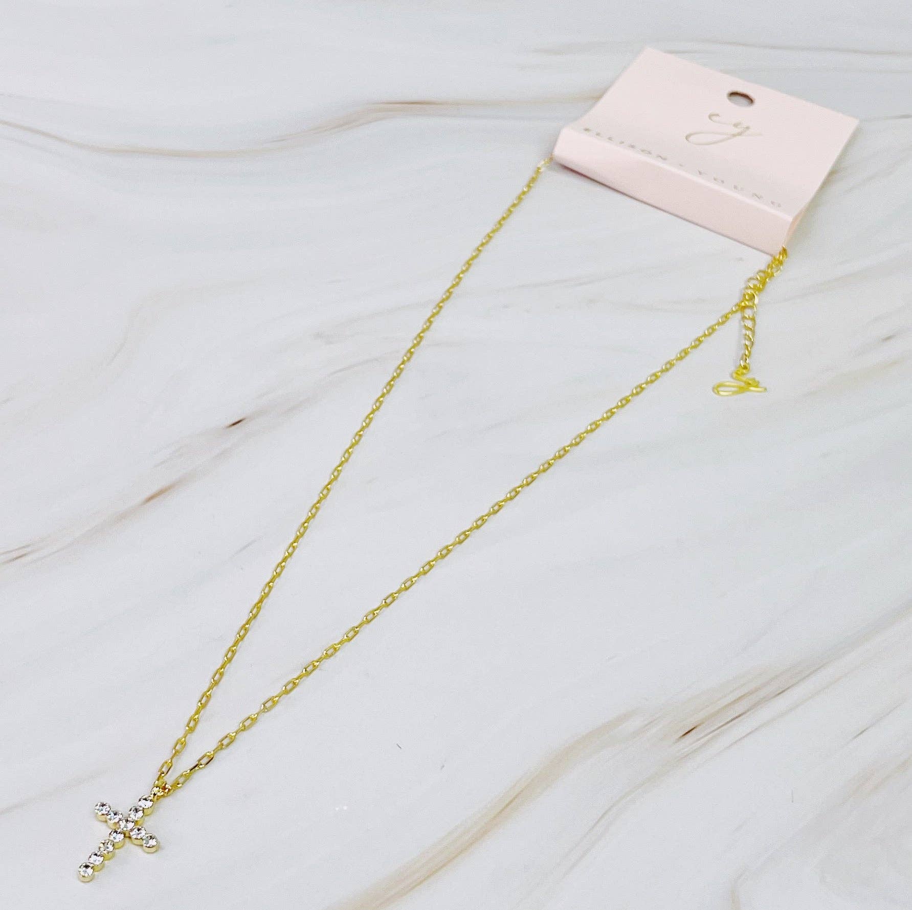 Ellison+Young - Wholesale Pendant/Charm Necklace - Faceted Crystal Cross Necklace3