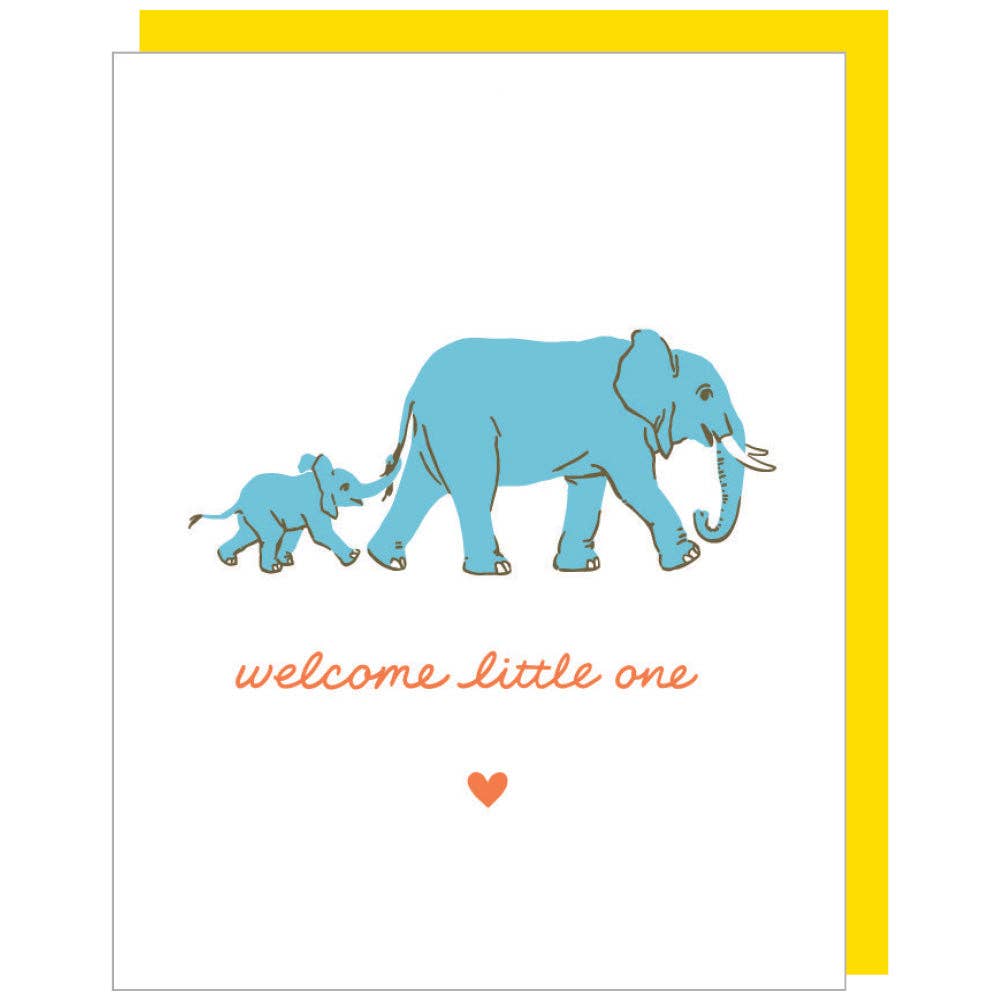Smudge Ink - Wholesale Baby Card - Elephant Walk Baby Card2