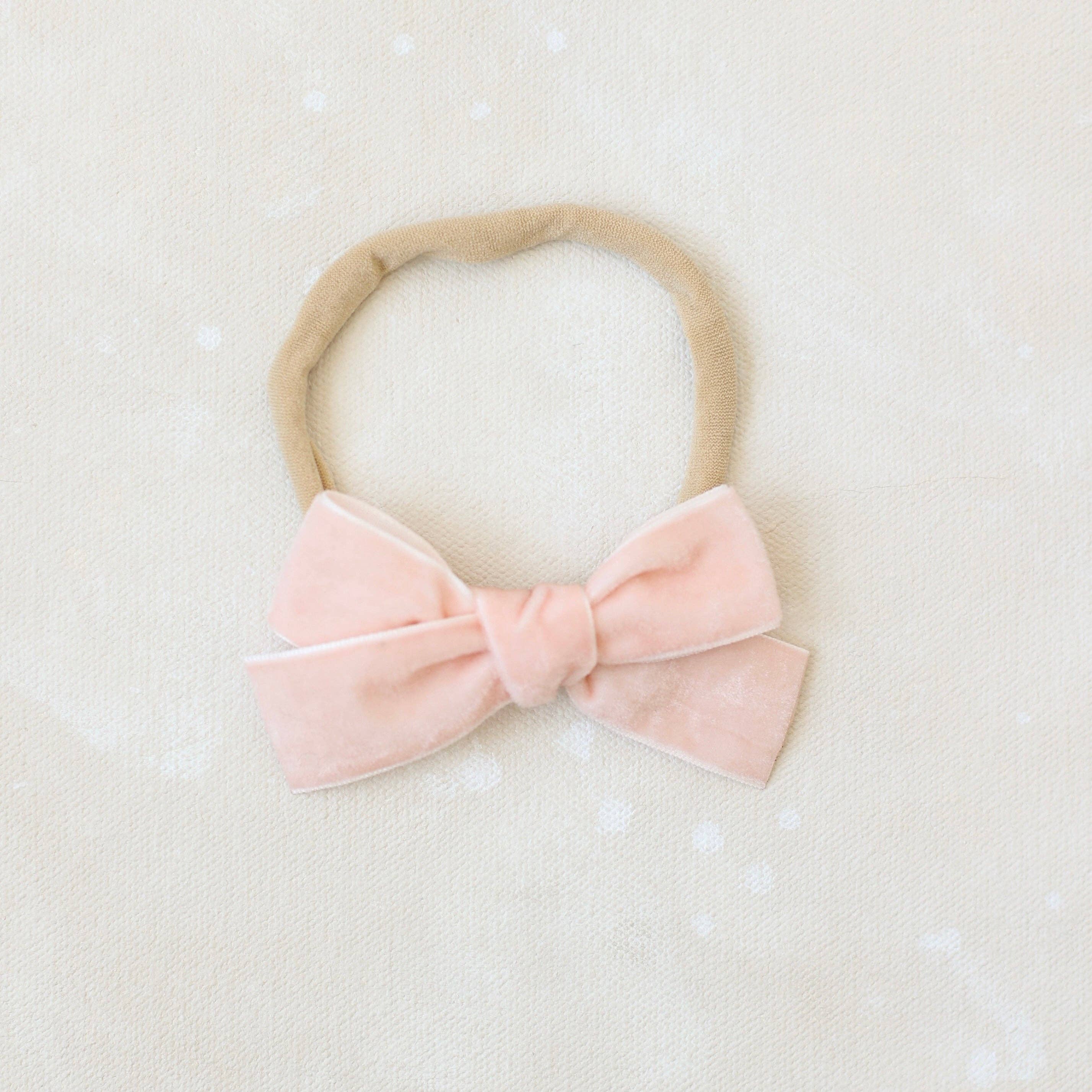 Acre - Wholesale Fashion Headband - Baby - Petite Classic Bow Headband // Blush