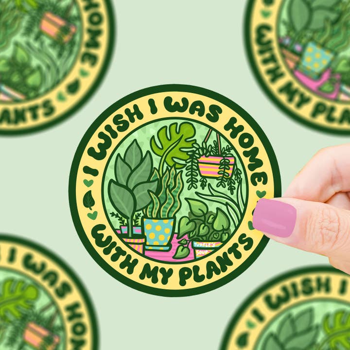 Wish I Was Home Plants Vinyl Sticker for wholesale by Turtle's Soup
