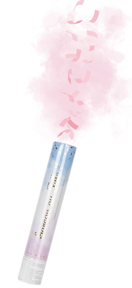 Tim&Puce Factory - Wholesale Confetti - GENDER REVEAL PINK 30CM POWDER CONFETTI CANNON1