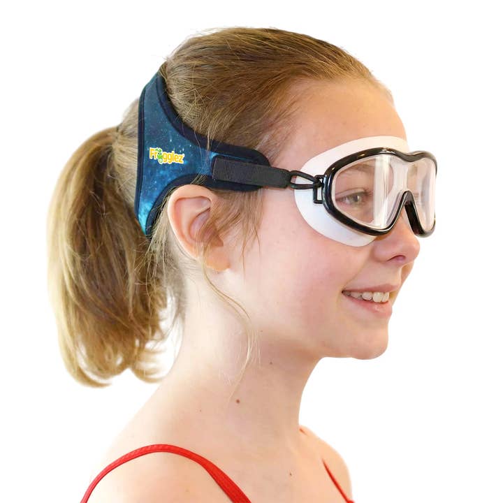 Blue Galaxiez Navigatorz Half Swim Mask Ages 4-10 for wholesale by FROGGLEZ Swim Goggles