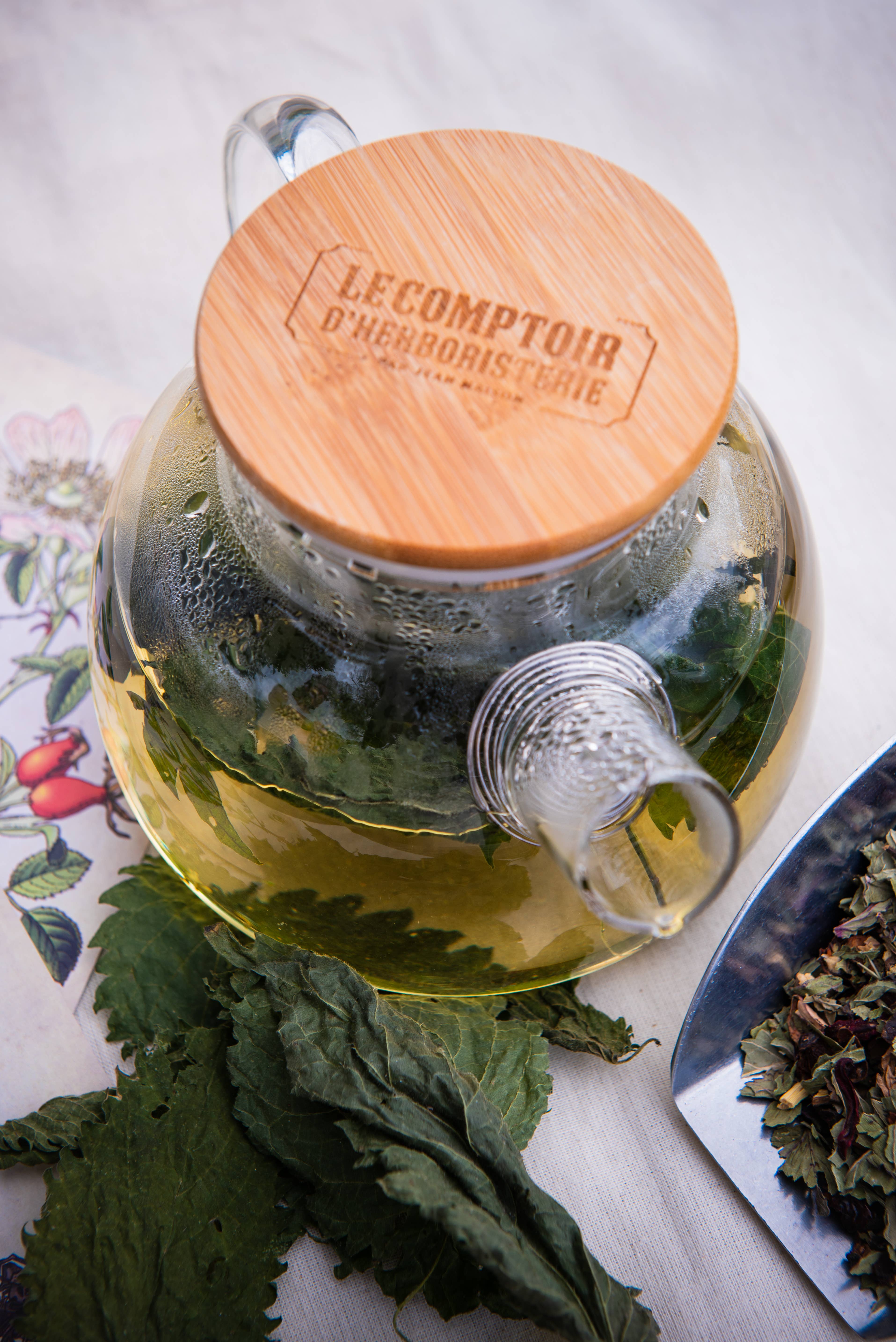 LE COMPTOIR D'HERBORISTERIE - Wholesale Tea Pot - 1L GLASS TEAPOT WITH BAMBOO LID3